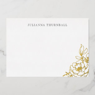 Floral Chic Peony Luxe Personal Stationery Foil I