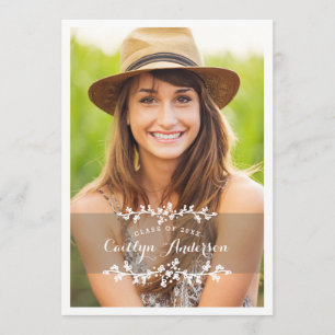 Floral Chic Photo Graduation Party Announcement