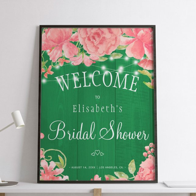 Floral chic rustic bridal shower welcome sign (Creator Uploaded)