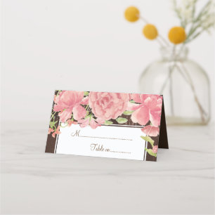 Floral chic rustic country wedding table place place card
