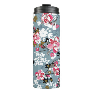 Floral Chic: Small Blossom Backgrounds Thermal Tumbler