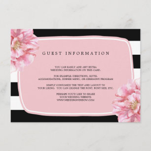 Floral Chic Wedding Insert Card / Pink