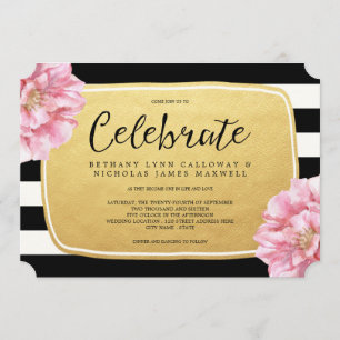 Floral Chic Wedding Invitation / Gold