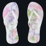 FLORAL CHIC WEDDING SWEET PEAS Bride's Mother Thongs<br><div class="desc">Mother of the Bride Sandals to match the collection-  Floral Chic Wedding Sweet Peas in pink and lavender with pretty calligraphy and modern fonts</div>