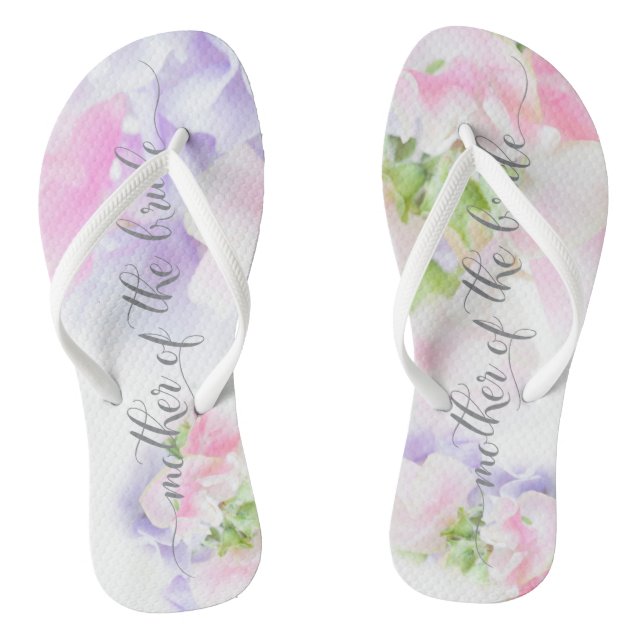 FLORAL CHIC WEDDING SWEET PEAS Bride's Mother Thongs (Footbed)