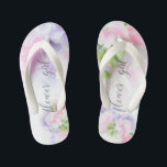 FLORAL CHIC WEDDING SWEET PEAS Flower Girl2 Kid's Thongs<br><div class="desc">Toddler Flower Girl Sandals to match the collection-  Floral Chic Wedding Sweet Peas in pink and lavender with pretty calligraphy and modern fonts</div>