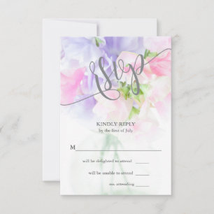 FLORAL CHIC WEDDING SWEET PEAS RSVP CARD