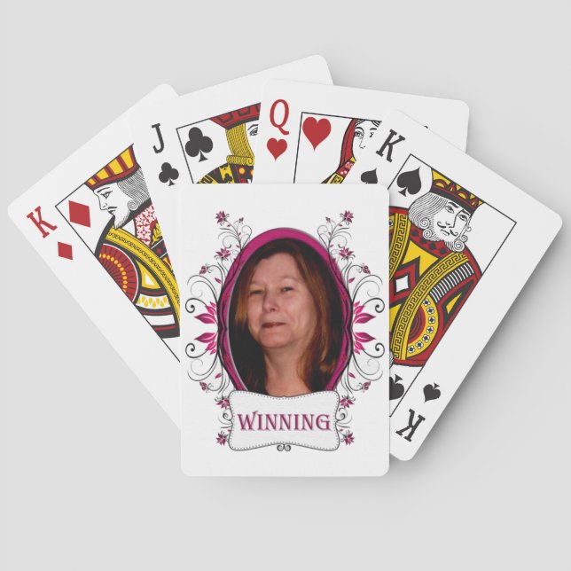 Floral Chic Winning Custom Playing Cards (Back)