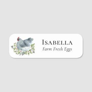 Floral Chicken Farm Egg Business Name Tag