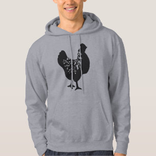 floral chicken silhouette chickens hoodie