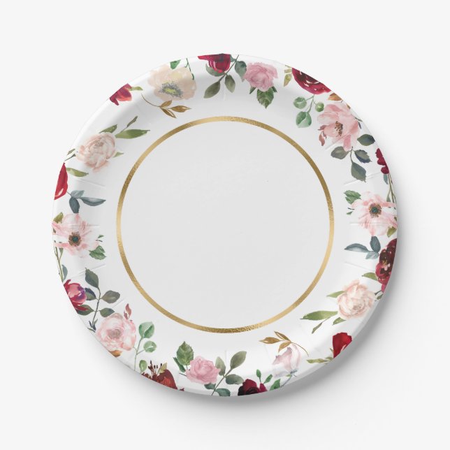 Floral China Paper Plate (Front)