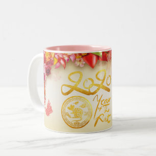 Floral Chinese gold Paper-cut Rat 2020 2TP Mug