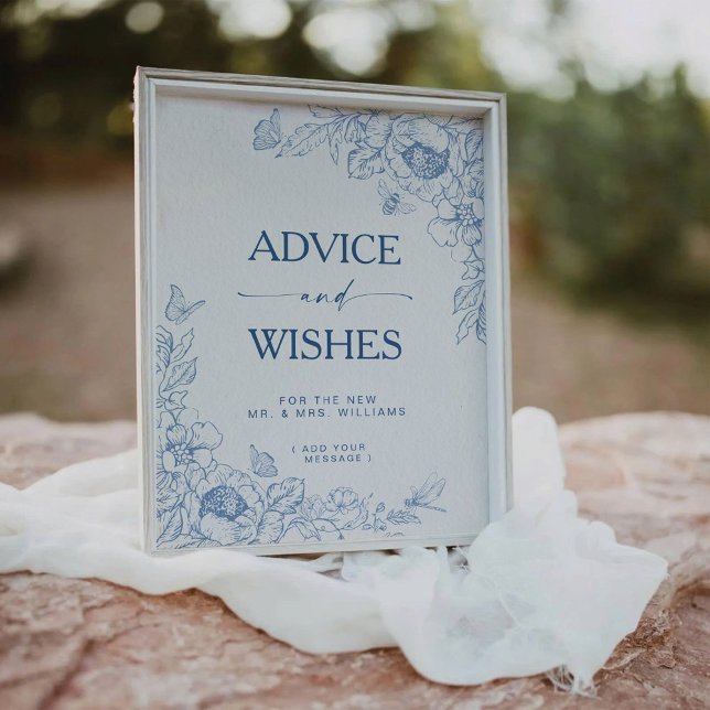 Floral Chinoiserie Advice & Wishes Pedestal Sign (Creator Uploaded)