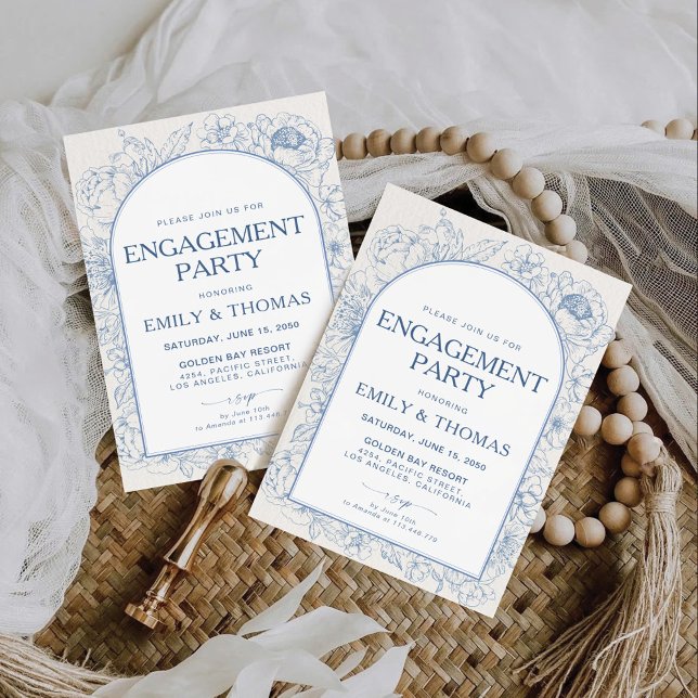 Floral Chinoiserie Engagement Party Invitation (Creator Uploaded)