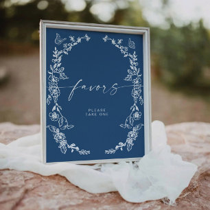 Floral Chinoiserie Favours Pedestal Sign