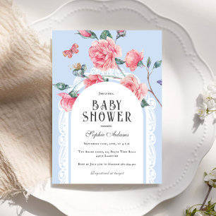 Floral Chinoiserie Victorian Baby Shower Invitation