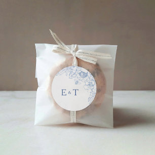 Floral Chinoiserie Wedding Classic Round Sticker