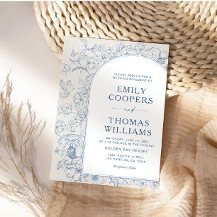 Floral Chinoiserie Wedding Invitation