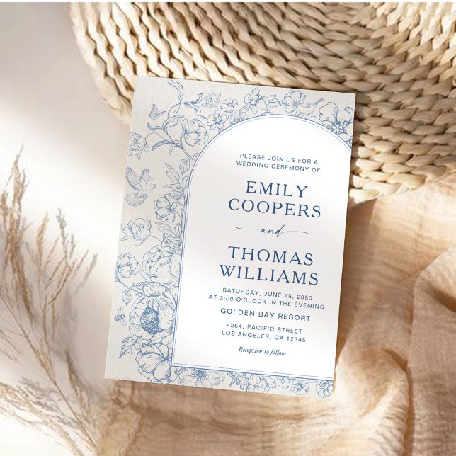 Floral Chinoiserie Wedding Invitation (Creator Uploaded)