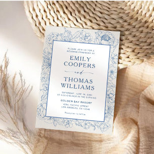 Floral Chinoiserie Wedding Invitation