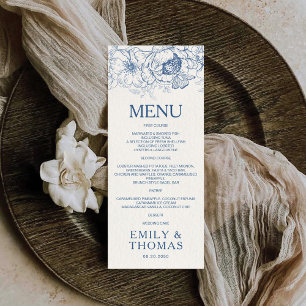 Floral Chinoiserie Wedding Menu