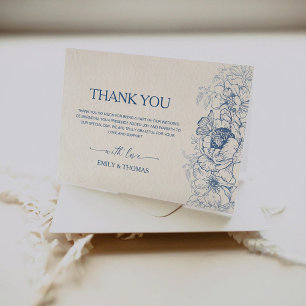 Floral Chinoiserie Wedding Thank You Card