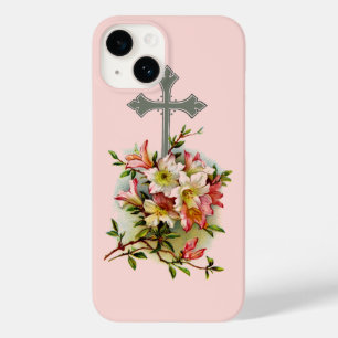 Floral Christian Cross Case-Mate iPhone 14 Case