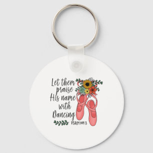 Floral Christian Dance Dancing Ballet - Ballerina Key Ring