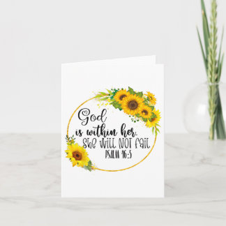 Floral Christian God Is Within Her She Will Not Fa Card