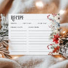 Floral Christmas Bridal Shower Recipe Card