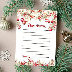 Floral Christmas Capsule Note Message Card