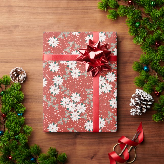 Floral Christmas Gift Wrap (Holiday Gift)