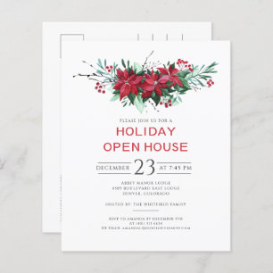 Floral Christmas Open House Invitation