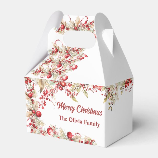 Floral Christmas Party Favour Box (Front Side)