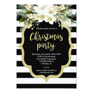 black and white christmas invitations