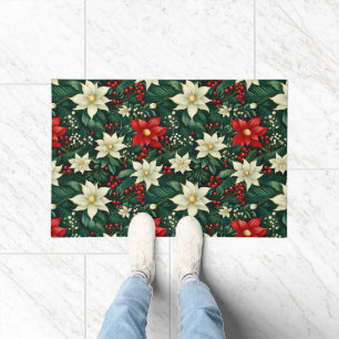 Floral Christmas Pattern Doormat