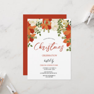 Floral Christmas Wreath Party Invitation