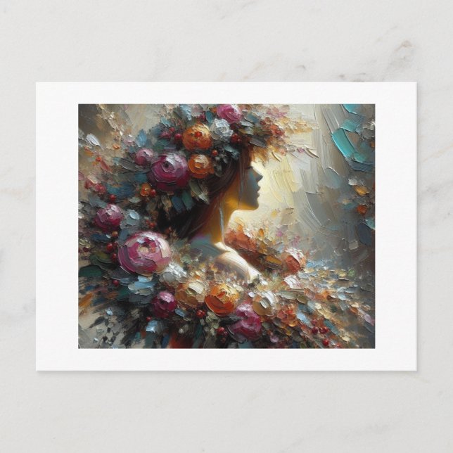 Floral Christmas Wreath,  Postcard (Front)