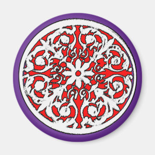 Floral Circle White Black2 jGibney The MUSEUM Zazz Magnet