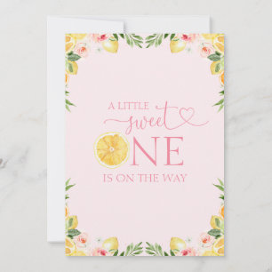 Floral Citrus A Little Sweet One Baby Shower  Invitation