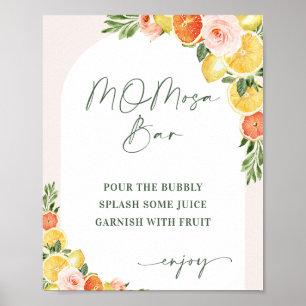 Floral Citrus Bridal Shower Mimosa sign