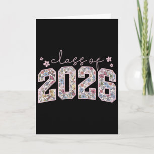 Floral Cl Of 2026 High School College Graduation G Card