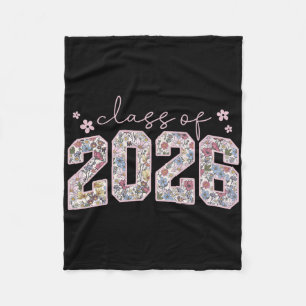 Floral Cl Of 2026 High School College Graduation G Fleece Blanket