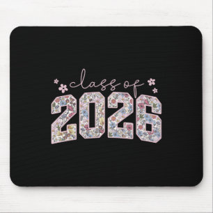 Floral Cl Of 2026 High School College Graduation G Mouse Pad