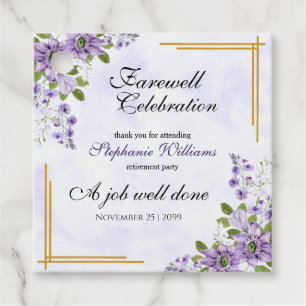 Floral Classic Elegant Women's Farewell Party Favour Tags