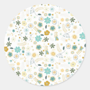 Floral Classic Round Sticker
