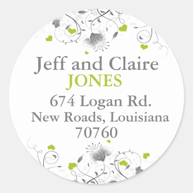 Floral Classic Round Sticker (Front)