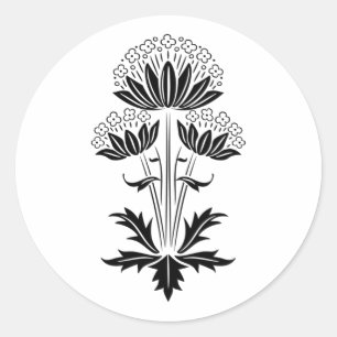 Floral Classic Round Sticker
