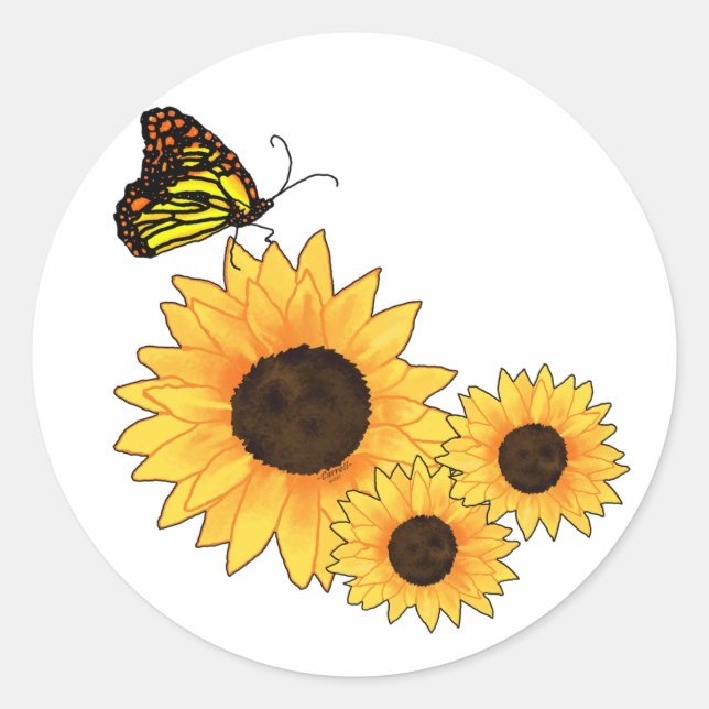 Floral Classic Round Sticker (Front)