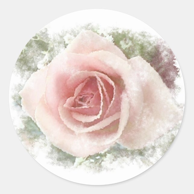 Floral Classic Round Sticker (Front)